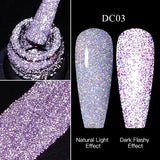 Hivava  -  Reflective Glitter Gel Pink Sparkling Sequins Gel Nail Polish Soak Off UV Nail Gel Semi-permanent Nail Art Decoration