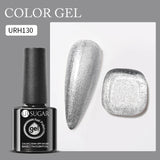 Hivava  -  7ml Champagne Gold Reflective Glitter Rubber Base Gel Nail Polish Sparkling Glowing Semi Permanent Nail Art UV Gel