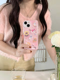 Hivava  -  Lovely Cat Playing Kitten Pink Girl Phone Case For Iphone 13ProMax 14ProMax 15Pro 13 15 12 14 Pro Max 13Pro Cute Ins Coque Capa