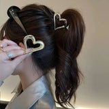 Hivava Simple and Elegant Hair Clip - Metal Hair Accessories for Women Heart-shaped hair clips