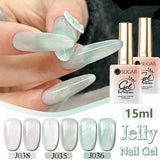 Hivava  -  15ml Mint Green Jelly Nail Gel Nude Gel Nail Polish White Translucent Soak Off Gel Vernis Semi Permanent Long Lasting