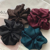 Hivava  -  Fashion Oversized Silk Scrunchies for Women Korean Chiffon Elastic Hair Ties Ponytail Holder Headwear Chouchou Cheveux Femme