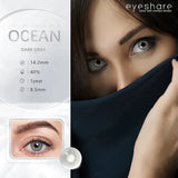 Hivava  Natural Colored Contact Lenses 1Pair Ocean Blue Lenses Beautiful Pupil Yearly Makeup Lens Brown Eyes Contacts Lenses