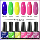 Hivava  -  6Pcs/Set Coffee Series Gel Nail Polish Autumn Nail Art Gel Varnish Semi Permanent Soak Off UV Gel Manicure Kit For Nails