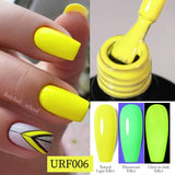 Hivava  -  7.5ml Nail Gel Polish Ultra Bright Summer Neon Color Yellow Green Manicure Semi Permanent Soak Off Nail Art Gel Varnish