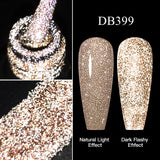 Hivava  -  Reflective Glitter Gel Pink Sparkling Sequins Gel Nail Polish Soak Off UV Nail Gel Semi-permanent Nail Art Decoration