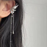 Hivava  -  Y2K Fairy Butterfly Tassel Ear Clips Angel Ear Bone Clip Earring Elf Female Hole Cuff Hanging Earring Fashion Jewelry