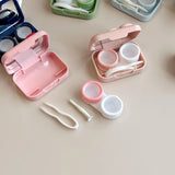 Hivava Ins Heart-shaped Lens Container Women Portable Contact Lens Case Men Contact Lens Storage Box Travel Set