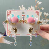 Hivava Butterflies and Rabbits Falling in Love Under the Lunar Eclipse Cottagecore Princesscore Fairycore Princesscore Coquette Soft Girl Kawaii Hair Clip Accessory Set