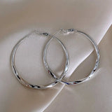 Hivava  -  New Trendy Silver Color Double Layer Circle Hoop Earrings For Women Exaggerated Metal Layer Round Earrings Jewelry Gift