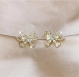 Hivava  -   Needle Exquisite Bow Earrings Female New Fashion Korean Temperament Sweet Earrings Perersonality Trendy Jewelry