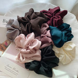 Hivava  -  Fashion Oversized Silk Scrunchies for Women Korean Chiffon Elastic Hair Ties Ponytail Holder Headwear Chouchou Cheveux Femme