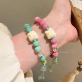 Hivava Lion Natural Stone Handmade Beaded Bracelet for Girls Summer Jewelry Accessories