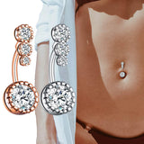 Hivava  Fashion Sexy Piercing Navel Nail Body Jewelry Flower Pendant Crystal Belly Button Rings for Women Girls Lots Style