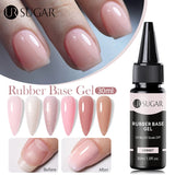 Hivava  -  30ml Refilled Rubber Base Gel Big Capacity Crystal Nude Pink Clear Soak Off UV LED Nail Art Varnish Constructed Gel