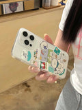 Hivava   -  Cartoon Stamp Cute Bear Summer Transparent Cover For Iphone 15Pro 13 14ProMax 14 15 Pro Max 15ProMax 13Pro Fundas Phone Case