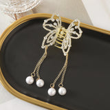 Hivava  -  Butterfly Metal Hair Clip Claw Fashion Pearl Tassel Hair Crabs Hairpin Women Fashion Ponytail Elegant Headwear Accessories