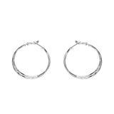 Hivava  -  New Trendy Silver Color Double Layer Circle Hoop Earrings For Women Exaggerated Metal Layer Round Earrings Jewelry Gift