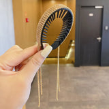 Hivava  -  New Festival Hairpin Girls Women Christmas Elk Horn Tassel Ponytail Button Hair Clip Golden Fashion Hair Accessories