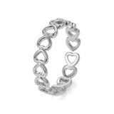 Hivava  -  jewelry Silver Colour Hollowed-out Heart Shape Open Ring Design Cute Fashion Love Jewelry For Women Young Girl Child Gifts Adjustable