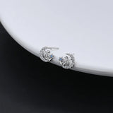 Hivava  -  Silver Color Blue Zircon Petite Moon Little Prince Stud Earrings for Women Princess Wedding Jewelry Gift