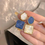 Hivava  -  Vintage Resin Geometric Square Drop Earrings for Women Charms Blue Earring White Pendant Jewelry Accessories Party Gifts