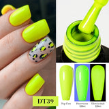 Hivava  -  7ml Fluorescent Glow In Dark Gel Nail Polish  Neon Luminous Gel Vernis Semi Permanent Nail Art UV LED Varnish Design