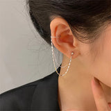 Hivava  -  1 Pc Multi Layer Chain Ear Cuff Earrings Long Tassel Piercing Stud Earring Women's Clip Earrings EarClip Jewelry