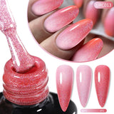 Hivava  -  7ml White Nude Glitter Thermal Gel Nail Polish Temperature Color Changing Soak Off UV LED Nail Art Gel Varnish