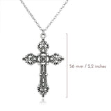 Hiava  -  Gothic Big Zircon Cross Necklace Unisex Y2K Irregular Goth Large Cross Pendant Necklaces  for Men Women Couple Necklace Jewelry