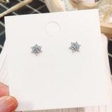 Hivava  -  Silver Color New Snowflake Earrings Zircon Simple Stud Earrings Women's Wedding  Jewelry Earrings