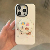 Hivava  Cute Animals Magnetic Phone Case Stand Holder Funda For Iphone 13 15Pro 14Pro 15ProMax 12 14 15 Pro Max 13ProMax 13Pro Cover