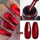 Hivava  -  7ml Red Pink Fluorescent Reflective Gel Nail Polish Glitter Sparkly Neon Semi Permanent UV LED Gel Nail Art Varnish