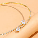 Hivava Fashion Rhinestone Heart Collar Choker Necklace for Women Simple Open Collar Necklace Torques Jewelry Accessories