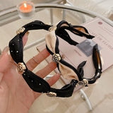 Hivava  -  New Camellia Temperament Hair Bands for Women Vintage Pleated Bowknot Headband Girls Fashion Hair Bands Hair Accessories