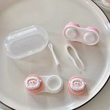 Hivava Mini Portable Cute Contact Lens Case Box Women Lovely Cartoon Lenses Container Travel Set Gift For Girl