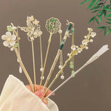 Hivava  -  Retro Chinese Style Tassel Hair Clip For Women Hair Stick Pins Flower Handmade Hairpins Charm Jewelry Accessories Hair Ornaments