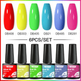 Hivava  -  6Pcs/Set Coffee Series Gel Nail Polish Autumn Nail Art Gel Varnish Semi Permanent Soak Off UV Gel Manicure Kit For Nails