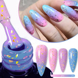 Hivava  -  7ml White Nude Glitter Thermal Gel Nail Polish Temperature Color Changing Soak Off UV LED Nail Art Gel Varnish