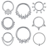 Hivava  16G Antlers Nose Piercing Women Stainless Steel Leaf Chain Septum Ring Hoop Clicker Cartilage Helix Tragus Earring Men