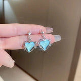 Hivava  -  Y2K Star Heart Opal Stone Drop Earrings for Women Kpop Crystal Cross Love Pendant Earring Irregular Aesthetic Egirl Jewelry Gift