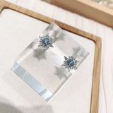 Hivava  -  Silver Color New Snowflake Earrings Zircon Simple Stud Earrings Women's Wedding  Jewelry Earrings