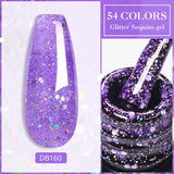 Hivava  -  Reflective Glitter Gel Pink Sparkling Sequins Gel Nail Polish Soak Off UV Nail Gel Semi-permanent Nail Art Decoration