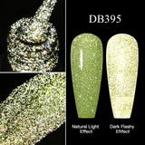 Hivava  -  Reflective Glitter Gel Pink Sparkling Sequins Gel Nail Polish Soak Off UV Nail Gel Semi-permanent Nail Art Decoration