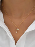 Hiava  -  Fashion New Zircon Inlaid Cross Necklace Pendant Jewelry for Women Gold Color Long Clavicle Chain Necklaces