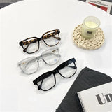 Hivava  Korean Large Square Glasses Frame Women Ins Transparent Plain Glasses Men Eyewear Cute Decorative Computer Glasses