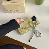 Hivava  Summer Yelow Shiny Fundas For Iphone 14ProMax 13 15Pro 13ProMax 12 14 15 Pro Max Green Bowknot Plating Bow Pendant Phone Case