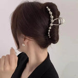 Hivava  -  jewelry Fashion Exquisite Steel Ball Design Metal Hair Claws Women Ponytail Claw Clip Hair Clips Hairpins Girls Hair Accessories Gifts