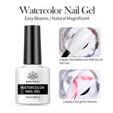 Hivava  -  10ml Watercolor Nail Gel Clear Transparent Gradient Flower Effect Semi Permanent Soak Off UV LED Gel Nail Polish