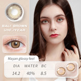 Hivava Contact Lenses 1 Pair Color Contact Lens for Eyes Blue Gray Colored Contact Lens Eye Beautiful Pupil Yearly Use